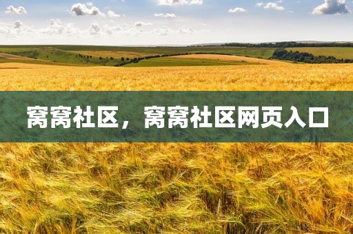 窝窝社区，窝窝社区网页入口