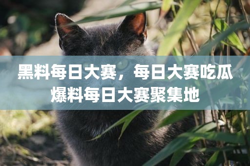 黑料每日大赛，每日大赛吃瓜爆料每日大赛聚集地