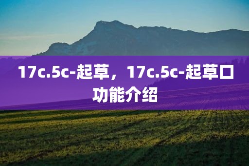 17c.5c-起草，17c.5c-起草口功能介绍