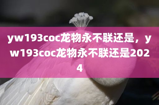 yw193coc龙物永不联还是，yw193coc龙物永不联还是2024
