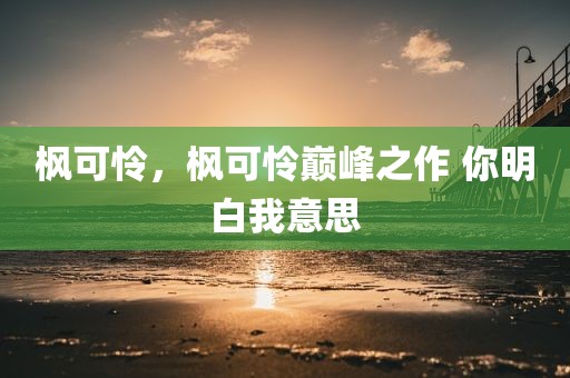 枫可怜，枫可怜巅峰之作 你明白我意思