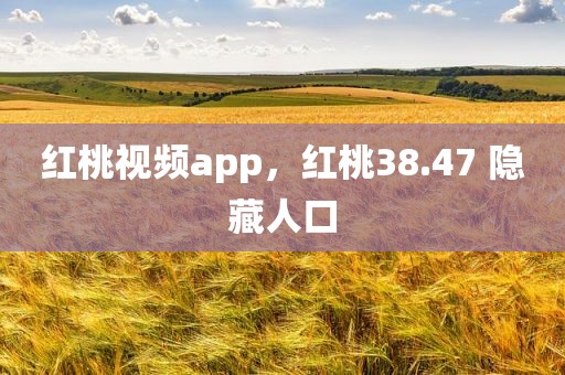 红桃视频app，红桃38.47 隐藏人口