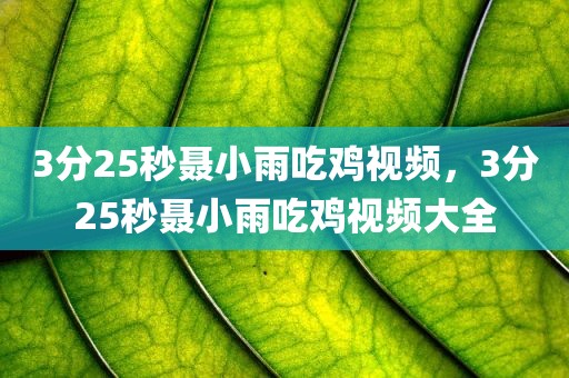 3分25秒聂小雨吃鸡视频，3分25秒聂小雨吃鸡视频大全
