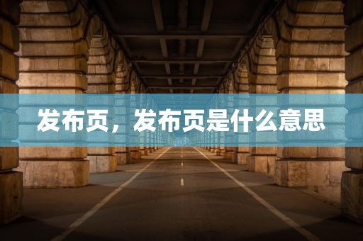 发布页，发布页是什么意思