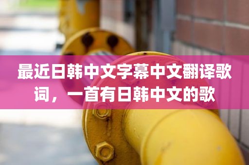 最近日韩中文字幕中文翻译歌词，一首有日韩中文的歌