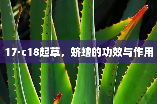 17·c18起草，蛴螬的功效与作用