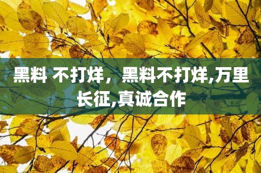 黑料 不打烊，黑料不打烊,万里长征,真诚合作