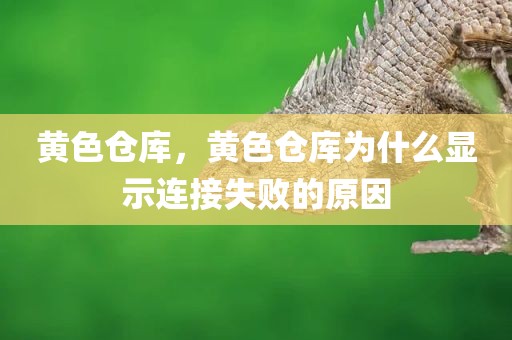 黄色仓库，黄色仓库为什么显示连接失败的原因