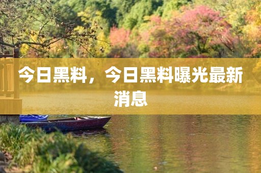 今日黑料，今日黑料曝光最新消息