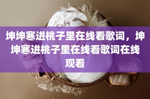 坤坤寒进桃子里在线看歌词，坤坤寒进桃子里在线看歌词在线观看