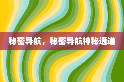 秘密导航，秘密导航神秘通道