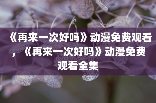 《再来一次好吗》动漫免费观看，《再来一次好吗》动漫免费观看全集