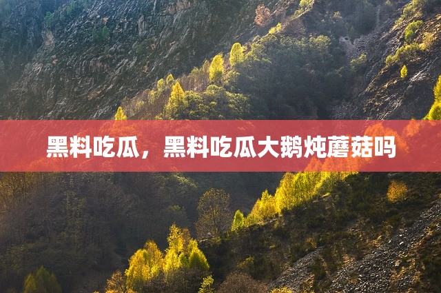 黑料吃瓜，黑料吃瓜大鹅炖蘑菇吗