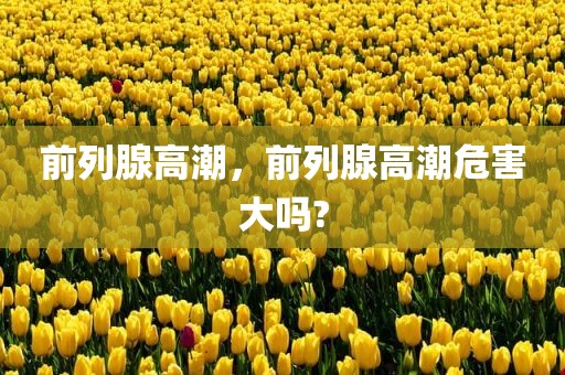前列腺高潮，前列腺高潮危害大吗?