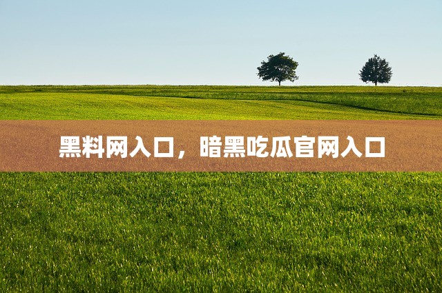 黑料网入口，暗黑吃瓜官网入口