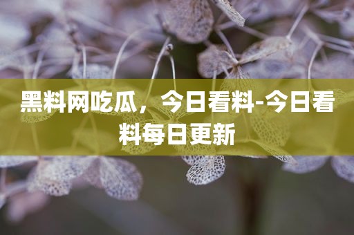 黑料网吃瓜，今日看料-今日看料每日更新