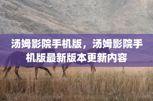 汤姆影院手机版，汤姆影院手机版最新版本更新内容