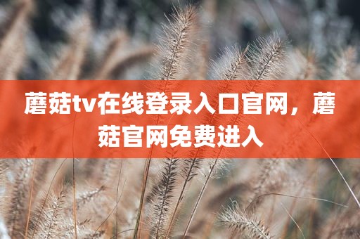 蘑菇tv在线登录入口官网，蘑菇官网免费进入