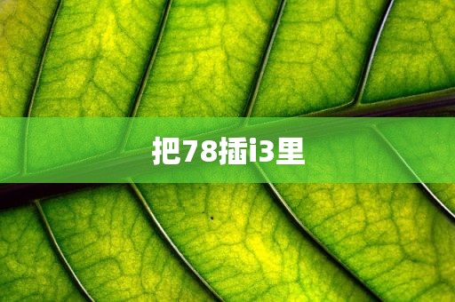 把78插i3里